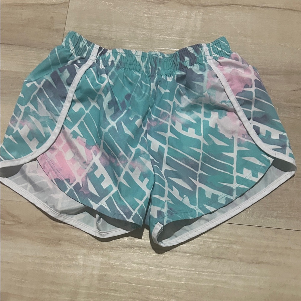 Nike Teal and Pink Athletic Shorts - for girls